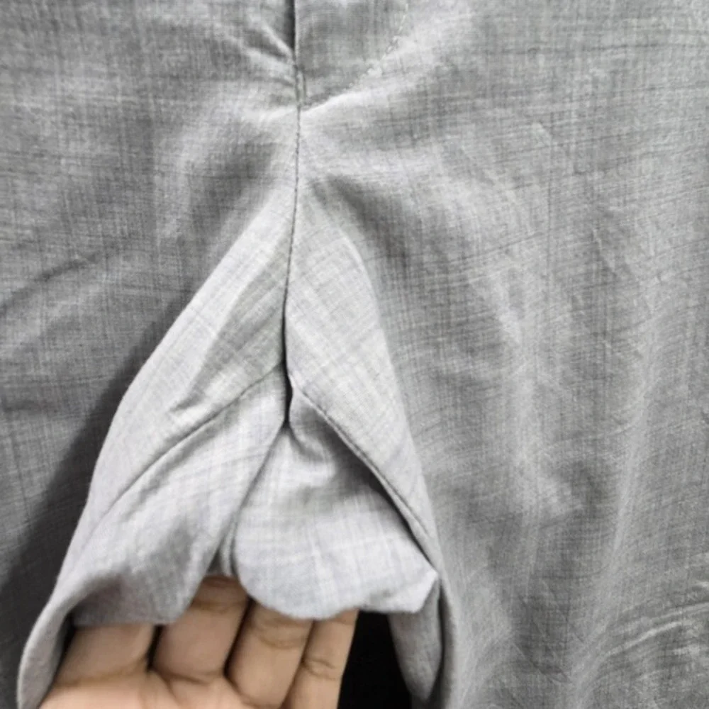 Lauren Ralph Men Pants 36W X 30L Gray Wool Dress Total Comfort‎ Black Label